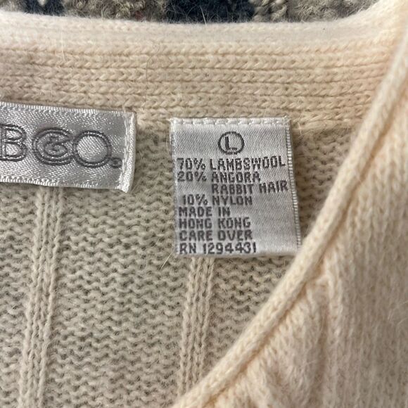 C. WEBB CO Cream Cable Knit Cardigan - Vintage Size L - Picture 10 of 13